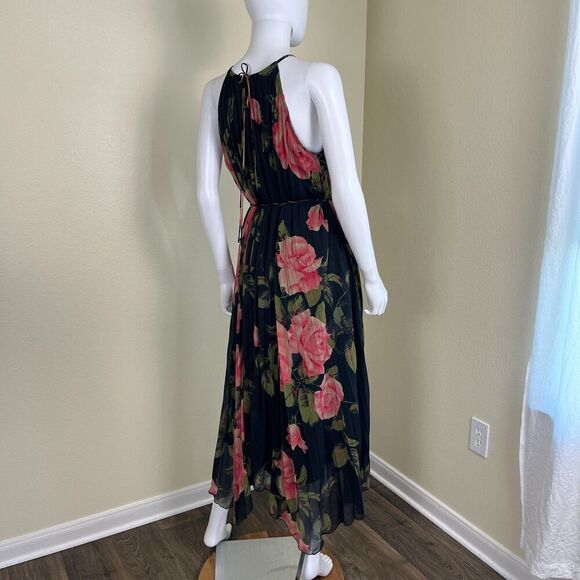 Anthropologie Women's Size M Emeline Pleated Maxi Dress Floral Halter Pullover - Picture 12 of 14